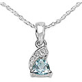 Sterling Silver Blue and White Topaz Necklace