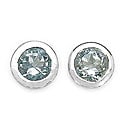 Malaika Sterling Silver Blue Topaz Round Stud Earring
