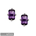 Sterling SIlver Amethyst Octagon Earrings