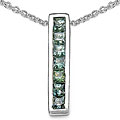 Silver Green Sapphire Pendant