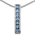 Sterling Silver Blue Sapphire Stick Necklace