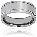 Men's Titanium Brushed and Polished Grooved Ring (9mm)