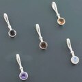 Sterling Silver Multi-gemstone Solitaire Pendant (India)