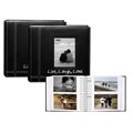 Pioneer Sewn 'Live-Laugh-Love' Frame Design Black Leatherette Memo Photo Albums (Pack of 2)