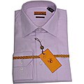 Enzo Tovare Men's Lavender Barrel-cuffed Twill Dress Shirt