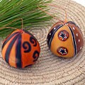 Auctions and information on Handmade abstract Set of 2 Abstract Design Gourd Ornaments (Peru)