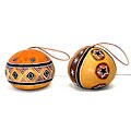 Set of 2 Gourd Abstract Design Ornaments (Peru)