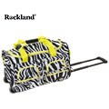 Rockland Zebra/Lime 22-inch Carry On Rolling Upright Duffel Bag