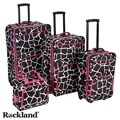 Rockland Deluxe Giraffe/Pink 4-piece Luggage Set