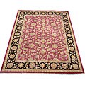 Indo Hand-knotted Mahal Red/ Black Wool Rug (8' x 10')