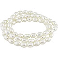 White FW Rice Pearl Elastic Bracelets (6-7 mm) (Set of 3)