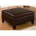Dark Brown Square Ottoman Storage Bench