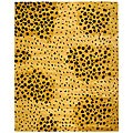 Handmade Leopard-print Gold/ Black N. Z. Wool Rug (9'6 x 13'6)