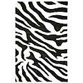 Handmade Soho Zebra Wave Beige/ Black New Zealand Wool Rug (3'6 x 5'6)