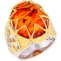 Michael Valitutti Two-tone Baltic Amber and Spessartite Garnet Ring