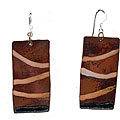 Rectangular Copper/ Enamel Earrings (Chile)