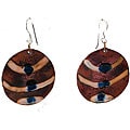 Round Copper Enamel Stripe Earrings (Chile)