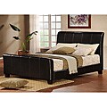 Tuscany Villa Dark Brown Upholstered Queen Sleigh Bed