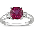 10k Gold Created Ruby/ Diamond Accent Ring (I-J, I2-I3)