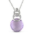10k White Gold Amethyst and Diamond Pendant