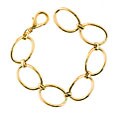 14k Gold Overlay 3D Oval Chain Bracelet
