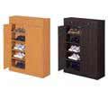 Five Shelf Shoe Cabinet with Two Upper Storage Bins