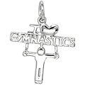 Sterling Silver 'I Love Gymnastics' Charm