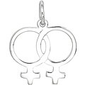 Sterling Silver Female Couple Symbol Charm