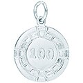 Sterling Silver 100 Poker Chip Charm