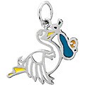 Sterling Silver 'Baby Boy' Stork Charm