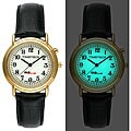 Timetech Men's Glo-Brite Dial Goldtone Round Watch