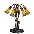 Tiffany-style Lily Amber/ Green Lamp