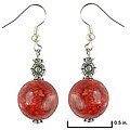 Silver Coral with Floral Bead Earrings (Thailand)