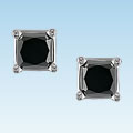 14k White Gold 1ct TDW Black Diamond Earrings (Set of 3)