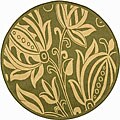 Courtyard Indoor/ Outdoor Andros Olive/ Natural Polypropylene Rug (6'7 Round)