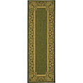Indoor/ Outdoor Abaco Olive/ Natural Runner (2'4 x 6'7)