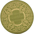 Indoor/ Outdoor Abaco Olive/ Natural Rug (6'7 Round)