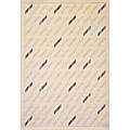Slant Lines Ivory and Blue Heat-set Rug (5'3 x 7'7)