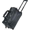 St. Regis Black Napa Leather 20.5 Inch Carry On Rolling Duffel Bag