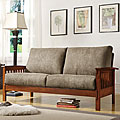 ETHAN HOME Hills Mission-style Oak and Olive Sofa