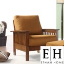 ETHAN HOME Hills Mission-Style Oak and Rust Microfiber Accent Chair