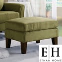 ETHAN HOME Uptown Sage Microfiber Suede Modern Ottoman