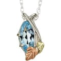 Black Hills Gold on Silver Blue Topaz Necklace