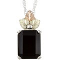Black Hills Gold on Silver Black Onyx Necklace