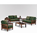 ETHAN HOME Hills Mission Oak Olive Microfiber 4-piece Living Room Set