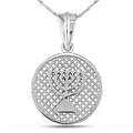 14k White Gold Menorah Lattice Necklace