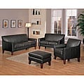ETHAN HOME Uptown Dark Brown Faux Leather 4-piece Living Room Set