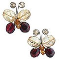 Silver Garnet/ Citrine 'Exotic Butterfly' Earrings (Thailand)