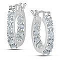 Sterling Silver Blue Topaz Hoop Earrings