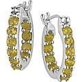 Sterling Silver Citrine Inside-out Hoop Earrings